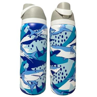 Imagem de Silva lining designing Copo de aço inoxidável veterinário para veterinário copo de 1,134 g animal novo copo de água copo de animal fofo copo de animal (946 ml branco (72)-tubarões (TPJ18))