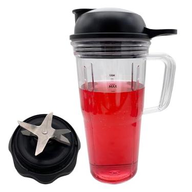 Imagem de CXQ Lâmina de gelo para liquidificador Combo Pro Extractor de substituição com copo de 680 g e tampa para uso, compatível com o combo de liquidificador NutriBullet