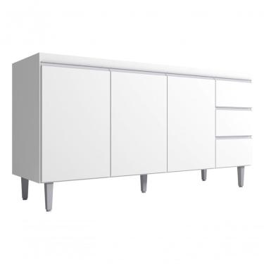 Imagem de Balcão Gabinete Multiuso P/cozinha Andreia S/tampo 150 Ajl Cor Branco