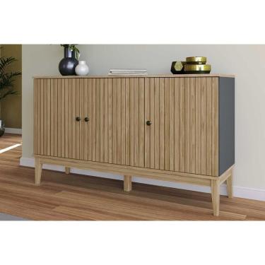 Imagem de Aparador De Sala Jantar Mb 1061 C- 3 Portas Mel-petroleo - Movelbento