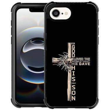 Imagem de OKBUOK Capa para iPhone 16E, capa protetora à prova de choque com estampa fina bíblia cruz de madeira