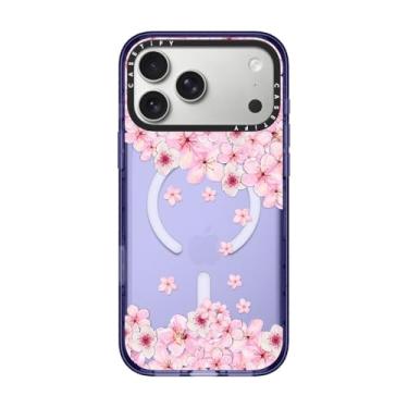 Imagem de CASETiFY Capa Impact para iPhone 17 Pro Max [fina/compatível com Magsafe/2,5 m. Proteção contra quedas de grau militar 4X] - Sakura Cherry Saturday - Azul macio