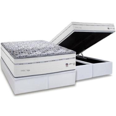 Imagem de Conjunto Box Baú Queen: Colchão Molas Herval Ensacadas Maxspring C1723 + Base Crc Linhão White (158x198)