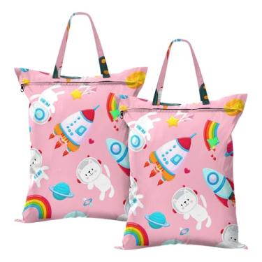 Imagem de SEHANY 2 peças de sacos grandes de lavanderia com alça, à prova d'água, bolsa de roupa para viagem e natação