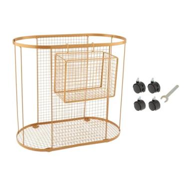 Imagem de Bothyi Suporte para Tapete de Ioga com Rodas, Suporte para Equipamentos de Ginástica em Casa, Suporte para Halteres, Kettlebells E Faixas de Resistência, Ouro