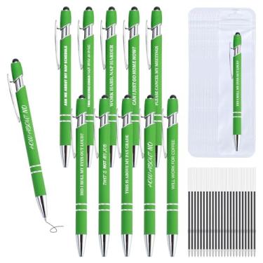 Imagem de 30 canetas sarcásticas engraçadas - conjunto de 10 canetas esferográficas com refis e bolsas, caneta divertida com frases sarcásticas, ponta Stylus - caneta desmotivacional para adultos, colega de