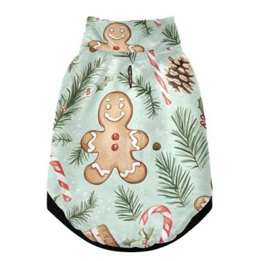 Imagem de SEHANY Casaco de Natal de gengibre para cães pequenos, superquente, à prova de vento, jaqueta de inverno, macia, aconchegante para animais de estimação, moletom para clima frio na neve com furo na