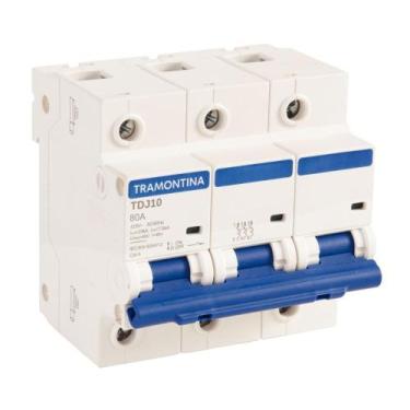 Imagem de Disjuntor Tripolar 80A Din TDJ10 3P 10kA Curva C 58013143 Tramontina -