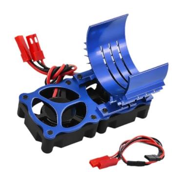 Imagem de oshhni Ventilador de refrigeração do motor de carro RC em liga de alumínio, acessório robusto, substitui diretamente as peças do carro RC, dissipador de, Azul