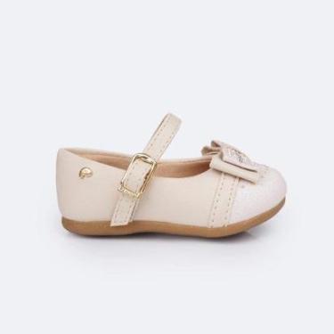 Imagem de Sapato Menina Pampili Angel Laço Glitter Strass Nude 04.979-Feminino