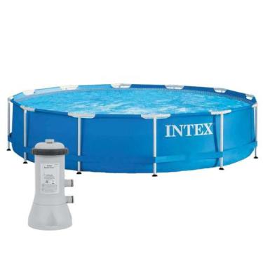 Imagem de Piscina Armação de Metal Galvanizado 6.503 Litros Intex Filtro 110v
