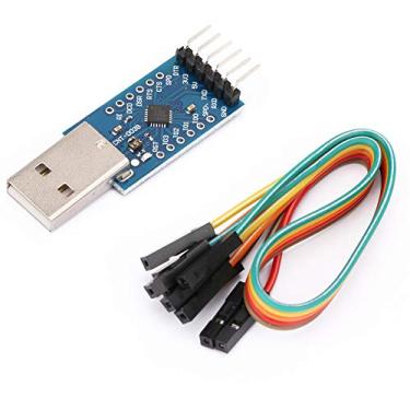 Imagem de CP2104 USB 2.0 para TTL UART Placa conversora serial de módulo 6PIN com fio Transferência de dados confiável de alta velocidade para engenheiros eletrônicos Hobbyistas Azul 30,5