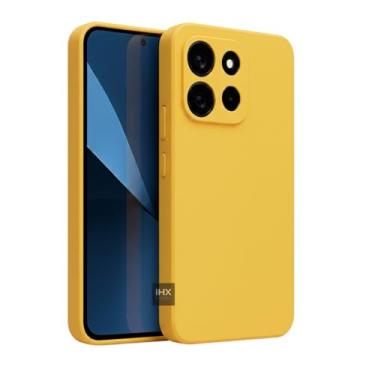 Imagem de Capa Capinha Case Compatível Motorola Moto G56 Silicone Aveludada Anti Impacto Reforçada Emborrachado Com Proteção De Câmera Premium (AMARELO)