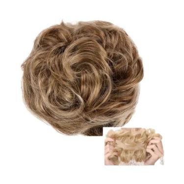 Imagem de Coque De Cabelo Sintético Cacheado Natural Para Mulheres, Extensões De