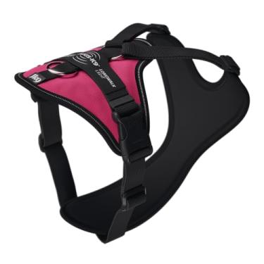 Imagem de Peitoral leve para cães JK9 Longwalk com bolso rastreador, rosa-escuro, tamanho: M