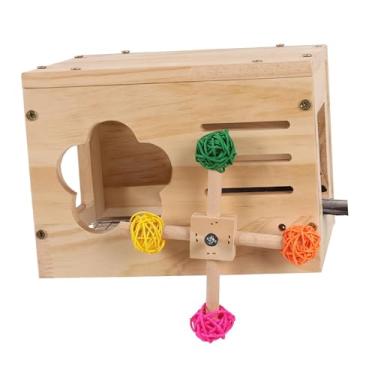 Imagem de Bothyi Casinha de pássaros para gaiola, caixa de criação de papagaios, para, cama de madeira com laterais abertas, casinha de pássaros de