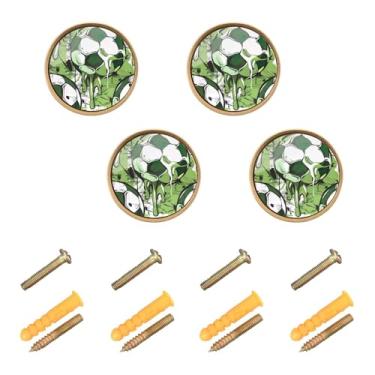 Imagem de STAYTOP 4 puxadores coloridos de armário de futebol, puxadores engraçados de gaveta de caveira - puxadores de armário de cozinha sólidos para casa, cozinha, banheiro ou escritório