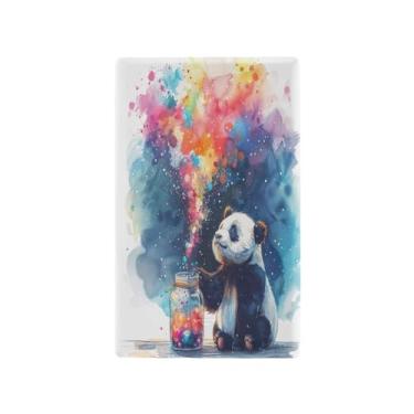 Imagem de Wassud Placa de cobertura de interruptor de luz, capas de tomada decorativas, placa de parede para tomadas elétricas, capas de tomada simples panda