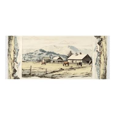 Imagem de Wassud Capas de lavadora e secadora de cavalos e casas, protetor de lavadora com sacos de armazenamento, capa de geladeira à prova de poeira com bolsos para lavanderia doméstica, cozinha, 120 x 55 cm