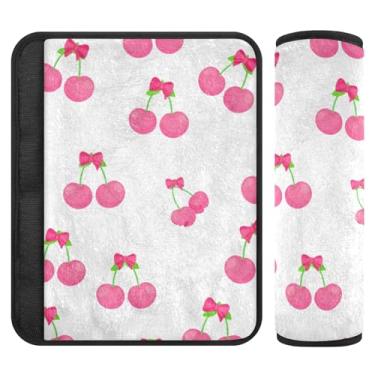 Imagem de Burbuja Capa para cinto de segurança de carro Cherries Protetor de cinto de segurança macio confortável para alça de ombro de assento, 1 par médio