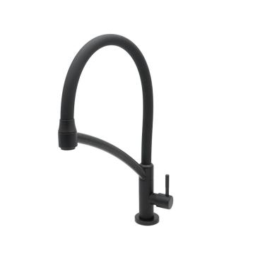 Imagem de Torneira De Cozinha Mesa Arco Flexível Bica Alta Gourmet Preto Fosco
