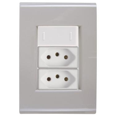 Imagem de Cj Interruptor E Duas Tomadas 10a E 20a Liz Fendi Tramontina Completo Pronto Tramontina