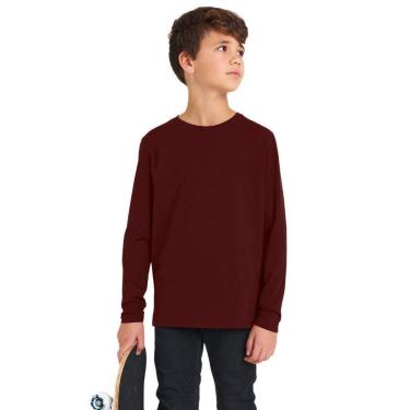 Imagem de Camiseta Manga Longa Básica Infantil Lisa Dia a Dia-Unissex