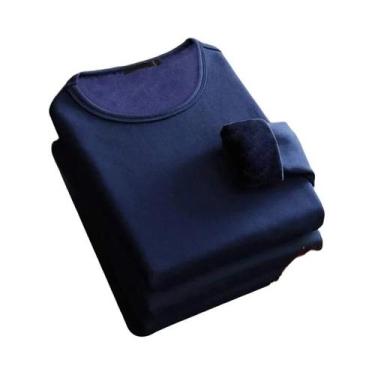 Imagem de Camiseta Térmica De Inverno Masculina De Manga Longa Em Fleece Com Dec