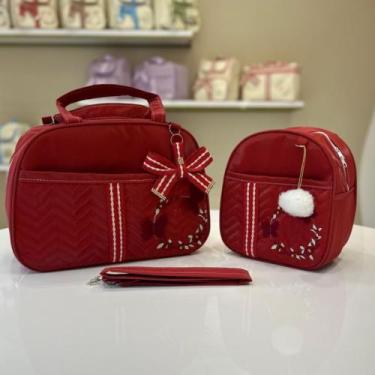 Imagem de Conjunto Kit Mala Maternidade Luxo Menina com Borboletas G+M para Meni
