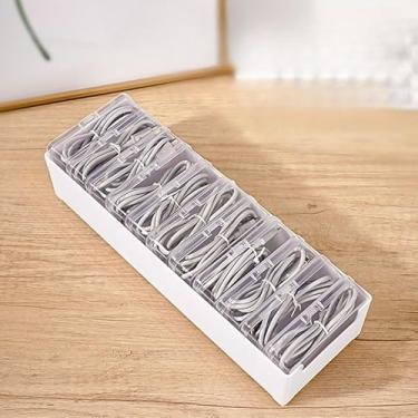 Imagem de Caixa organizadora de cabos transparente – Estojo de gerenciamento de cabos de mesa para cabos de carregamento, fios de telefone e cabos de dados (branco, 3)