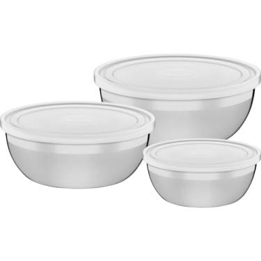 Imagem de Jogo De Potes Tramontina Freezinox Em Aço Inox Com Tampa Plástica 3 Peças Tramontina Inox Jg.aco Inox 3 Pcs.c/tp.freezinox