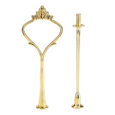 Imagem de Generic Suporte de Placa de Bolo Alça de Liga de Zinco Durável Com Design Delicado para Bolo de Várias Camadas ou Bandeja de Frutas para Festa de Aniversário ou Uso Diário - Coroa de 3 Camadas de Cor Dourada para Cerâmica, Vidro, Metal (Ouro de coroa pequena de duas camadas)