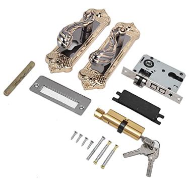 Imagem de aqxreight Fechadura da Maçaneta da Porta Trava Silenciosa Com Manopla Alavanca de Segurança Fechadura Reversível Porta do Quarto Com Silencioso, Proporcionando Design de Ruído Mudo Portátil Durável,