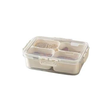 Imagem de Pote Acrílico Luxo Multiuso Com 4 Ou 8 Divisórias Para Frutas Legumes Carnes E Ovos Transparente(4 divisorias)