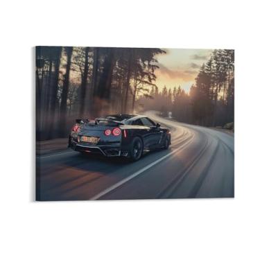 Imagem de HouLaiZhe Speed ​​Driving R35 Jdm Cartazes de carro lona parede estética decoração de sala de parede impressões galeria sala decoração de parede para quarto sala de estar escritório 08 x 10 polegadas