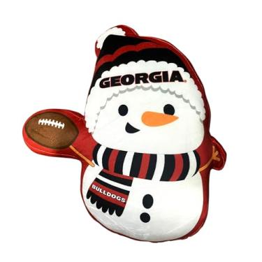 Imagem de Pegasus Home Fashions NCAA Holiday Snowman Almofada de pelúcia, 40,6 cm, cores do time (Georgia Bulldogs)