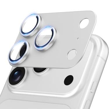 Imagem de Jeluse Compatível com protetor de lente de câmera para iPhone 17 Pro, protetor de tela de câmera de vidro temperado ultra claridade de liga de alumínio de metal
