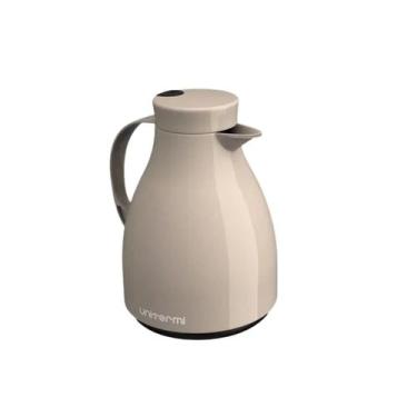 Imagem de Garrafa Térmica Bule Paris 1 Litror Bege com Ampola de Vidro Plástico 