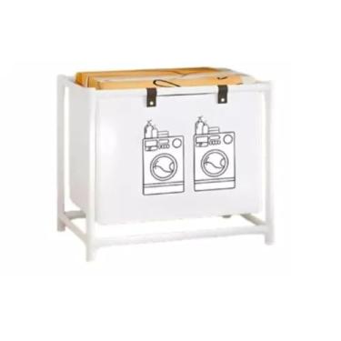 Imagem de Cesto Organizador de Roupa Multiuso, TNT Plástico e Metal, 57x57x28cm, 350g