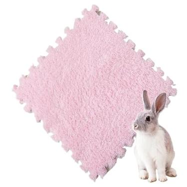 Imagem de Almofada de coçar coelho para coelhinhos – Brinquedo de enriquecimento durável para acessórios de gaiola e hora de brincar (rosa, 4 peças)