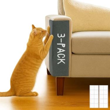 Imagem de Tapete autoadesivo para gatos, arranhador de escalada DIY para torre de gato, sofá e protetor de móveis, almofadas de substituição (cinza escuro, 60 x 29 cm), pacote com 3