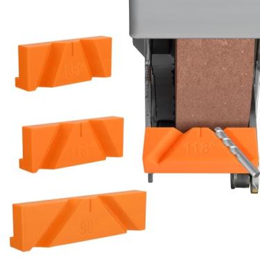 Imagem de 3 peças de gabarito de guia de afiação de brocas para brocas maçantes, ferramenta de guia de afiação de ângulos de 90°/118°/135° compatível com esmerilhadeiras de bancada e ferramentas de moagem