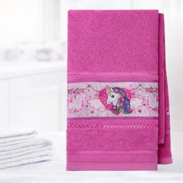 Imagem de Toalha de Banho Infantil Felpuda Para Criança Com Faixa Decorada (Menina Pink Unicórnio)