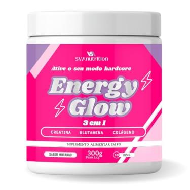 Imagem de Creatina Rosa Monohidratada 3 em 1 Energy Glow com Colágeno Hidrolisado (Morango)