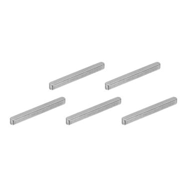 Imagem de uxcell Chave de pena de extremidade redonda, chave de eixo de acionamento paralelo de aço carbono de 3 x 3 x 30 mm, chaveta de máquina para conexão de fixação do tipo de eixo