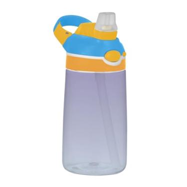 Imagem de Garrafa de água esportiva de 473 ml com canudo para crianças, meninas, meninos, garrafa de água portátil Tritan de 473 ml, copo infantil reutilizável à prova de vazamento, alça de transporte, violeta