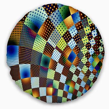 Imagem de Design geométrico fractal design ornamento contemporâneo sala de estar, sofá, almofada de alta qualidade + capa de almofada impressa em ambos os lados 40 cm