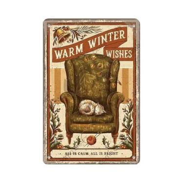 Imagem de Placa De Metal Vintage Feliz Natal Com Caixa De Música, Placa De Árvor