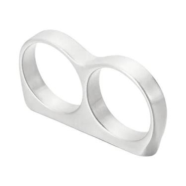 Imagem de Hiphop masculino anel moda preto ouro prata cor duplo dedo juntas de b