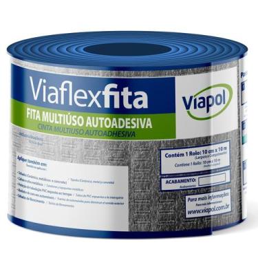 Imagem de Fita Autoadesiva Impermeável de Alumínio 10cm x 10 Metros - Viapol